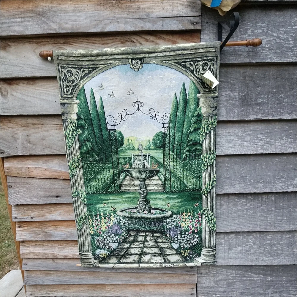 Vintage Vicky Howard Canvas Art European Garden Wall Hanging by Howard 25